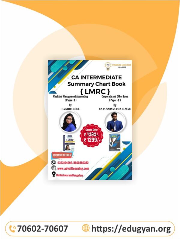 CA Inter Law & Costing Chartbook Combo By CA Punarvas Jayakumar & CA Kriti Goel (New Syllabus)