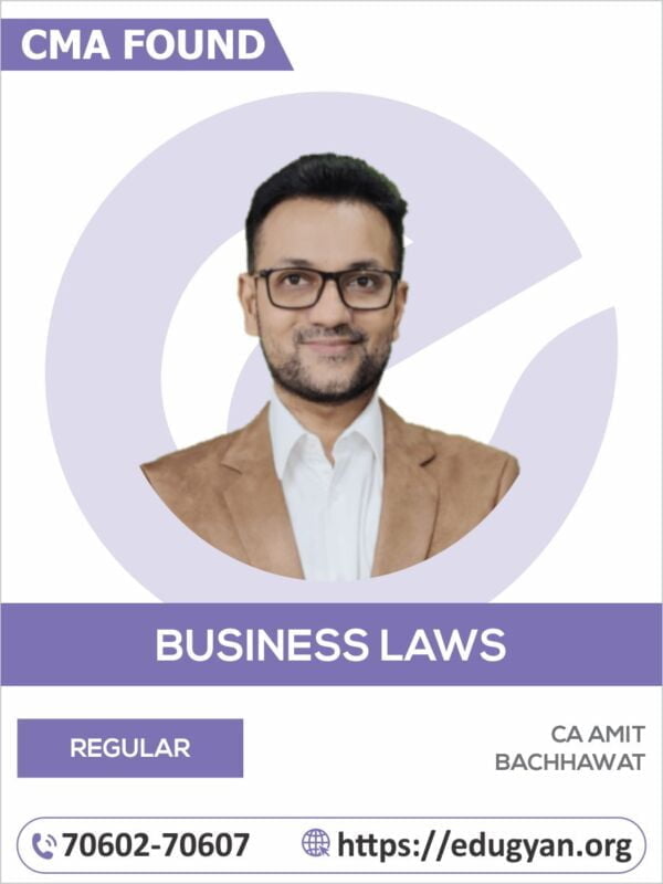 CMA Foundation Business Laws By CA Amit Bachhawat (New Syllabus)