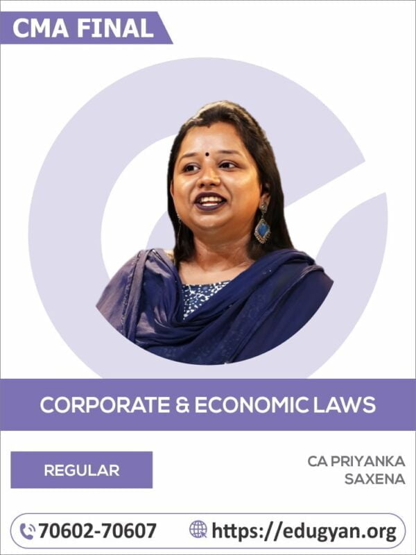 CMA Final Corporate & Economic Law By CA Priyanka Saxena (2022 Syllabus)