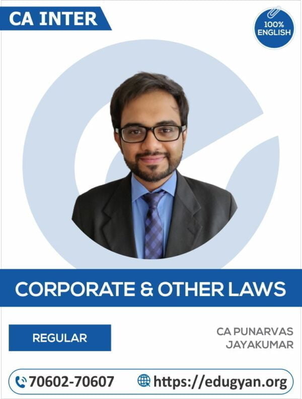 CA Inter Corporate Law & Other Laws By CA Punarvas Jayakumar (English)