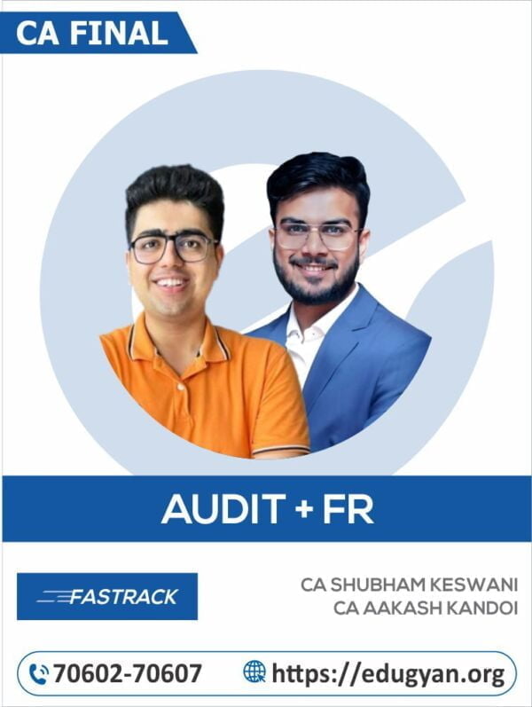 CA Final Audit & FR Fast Track Combo By CA Shubham Keswani & CA Aakash Kandoi (New Syllabus)