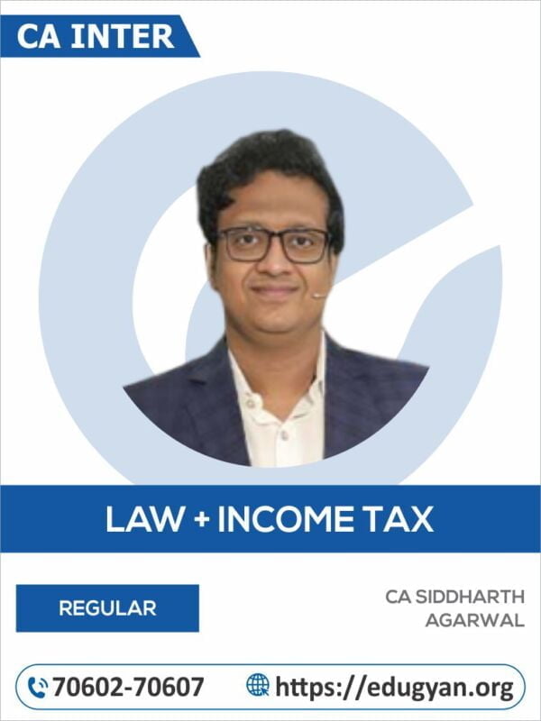 CA Inter Law & Income Tax Combo By CA Siddharth Agarwal
