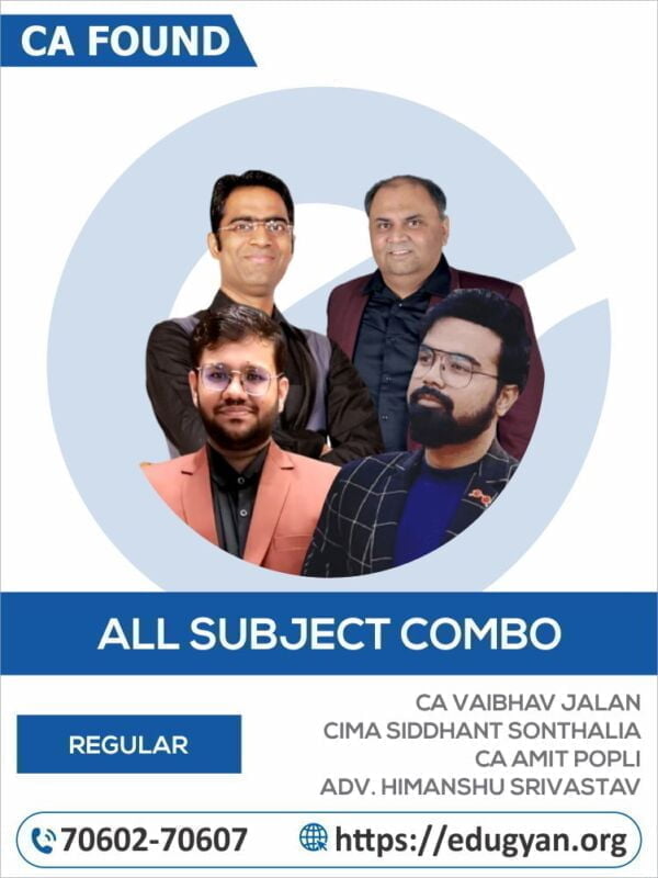 CA Foundation All Subjects Combo By Aldine (CA Vaibhav Jalan,CIMA Siddhant Sonthalia,CA Amit Popli & Adv. Himanshu Srivastav) (New Syllabus)