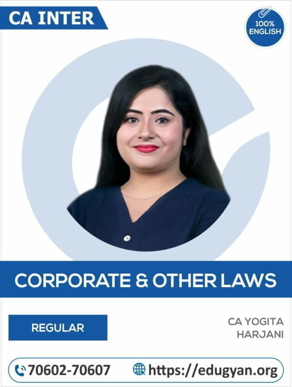 CA Inter Corporate and Other Laws By CA CS Yogita Harjani & CA Ashlesha Atal (English)