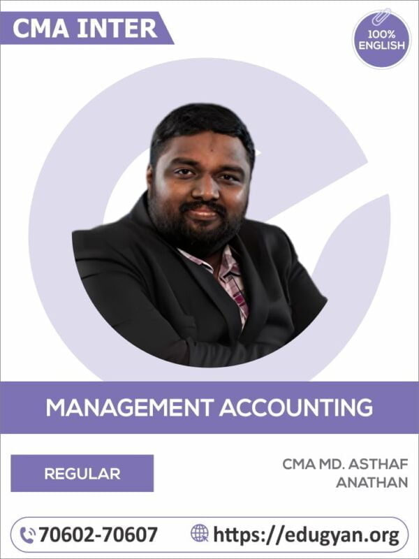 CMA Inter Management Accounting By CMA Md. Asthaf Anathan (English) (2022 Syllabus)