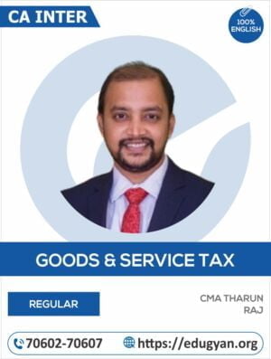 CA Inter Indirect Tax Laws (IDT) By CA Tharun Raj (English)