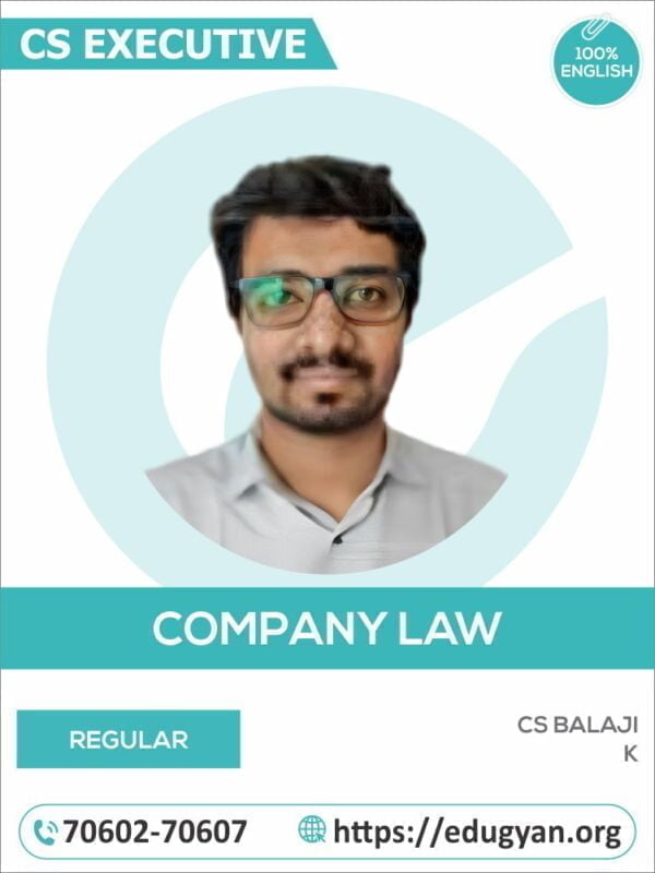 CS Executive Company Law By CS Balaji K (English)