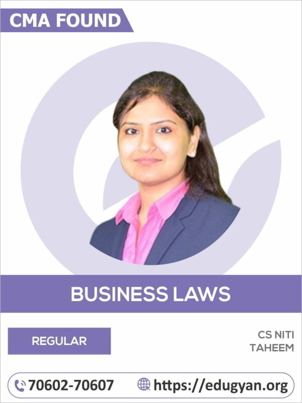 CMA Foundation Fundamentals of Business Laws & Communication By CS Niti Taheem (2022 Syllabus)