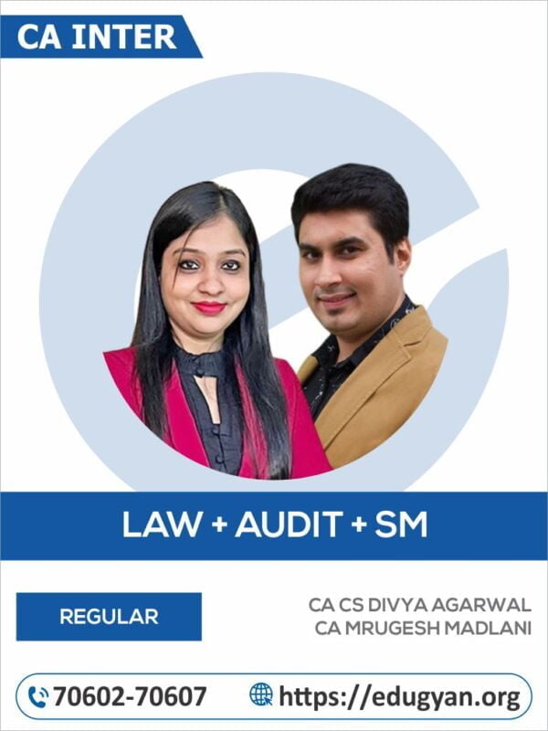 CA Inter Corporate Law & Audit & SM Combo By CA CS Divya Agarwal & CA Mrugesh Madlani