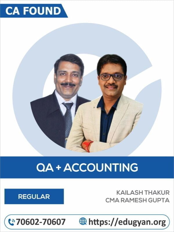 CA Foundation Quantitative Aptitude & Accounts Combo By Kailash Thakur & CMA Ramesh Gupta (New Syllabus)
