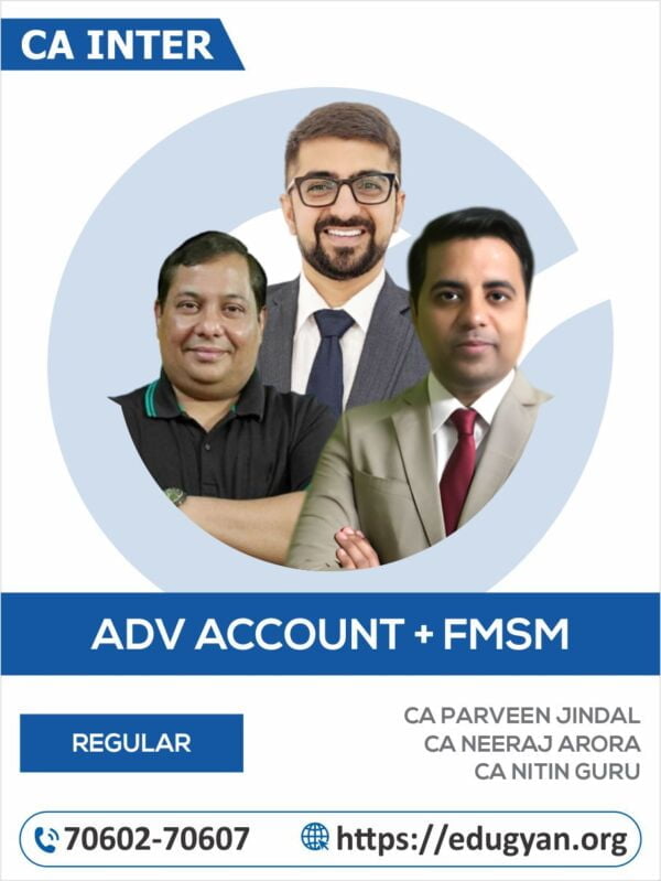 CA Inter Advanced Accounting & FM-SM Combo By CA Parveen Jindal, CA Neeraj Arora & CA Nitin Arora (New Syllabus)