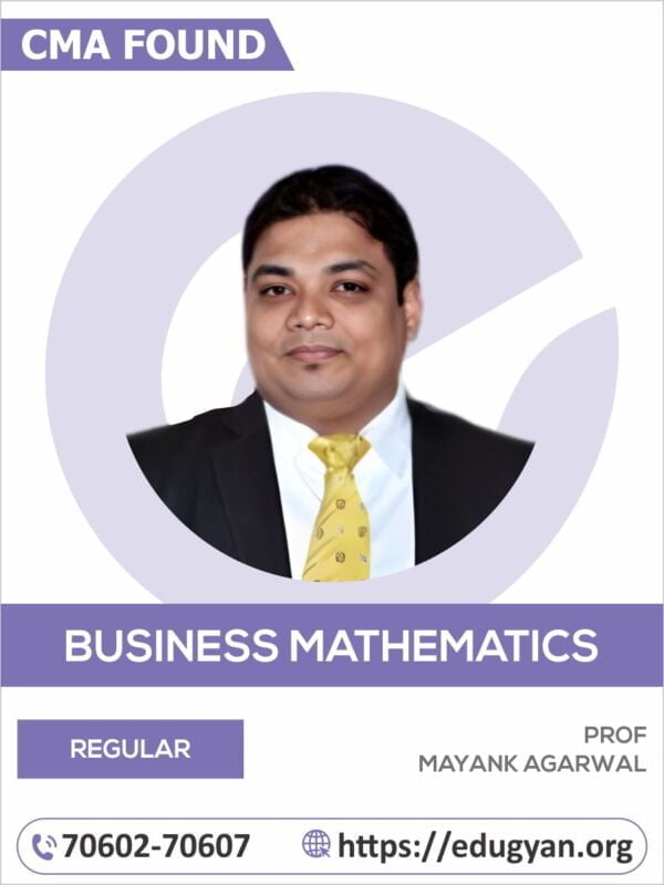 CMA Foundation Fundamentals of Mathematics By Prof Mayank Agarwal (2022 Syllabus)