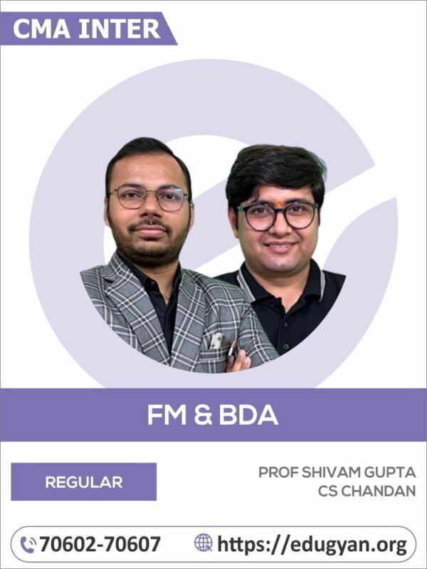 CMA Inter Financial Management And Business Data Analytics (FMBDA) By Shivam Gupta & CS Chandan (2022 Syllabus)