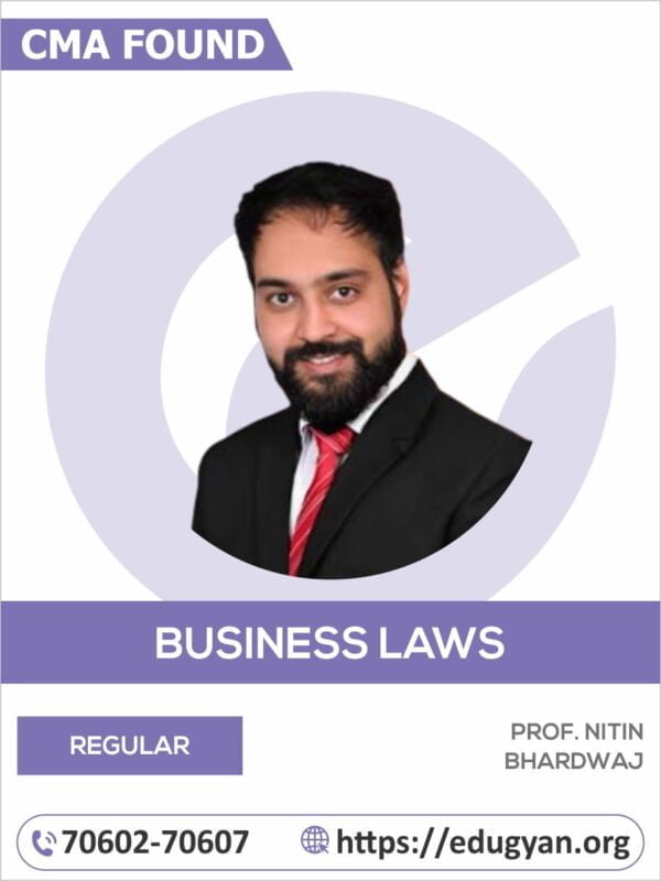 CMA Foundation Fundamentals of Business Laws & Business Communication By Prof Nitin Bhardwaj (2022 Syllabus)