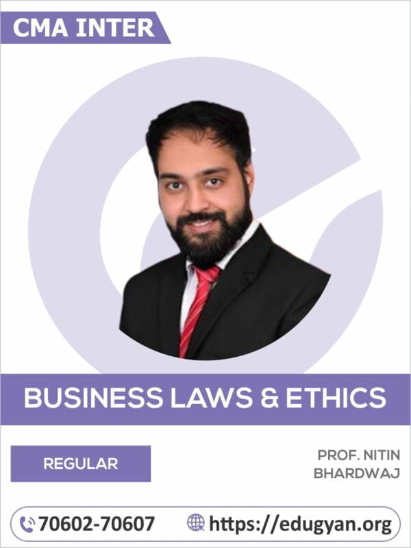 CMA Inter Laws & Ethics By Prof Nitin Bhardwaj (2022 Syllabus)