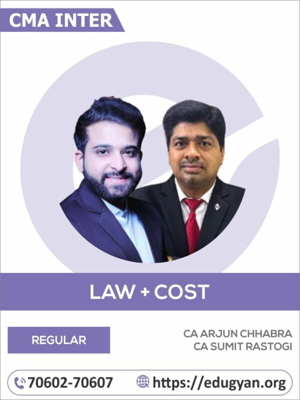 CMA Inter Law & Cost Accounting Combo By CS Arjun Chhabra & CMA Sumit Rastogi (2022 Syllabus)