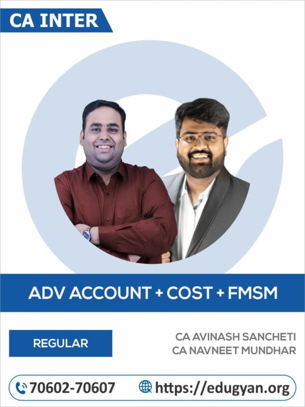 CA Inter Advanced Accounting + FM-SM + Costing Combo By CA Avinash Sancheti & CA Navneet Mundhra