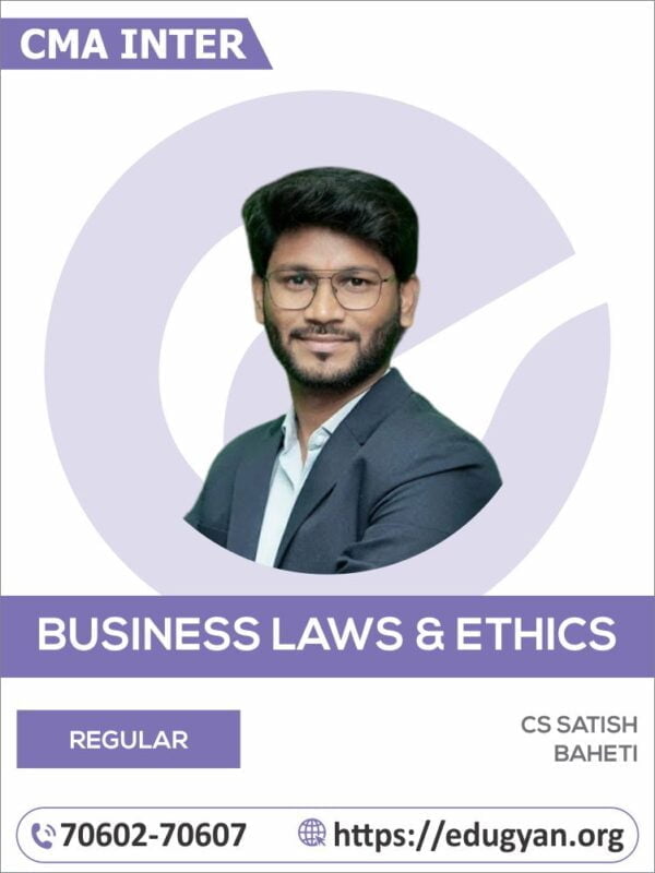 CMA Inter Business Law & Ethics By CS Satish Baheti (2022 Syllabus)