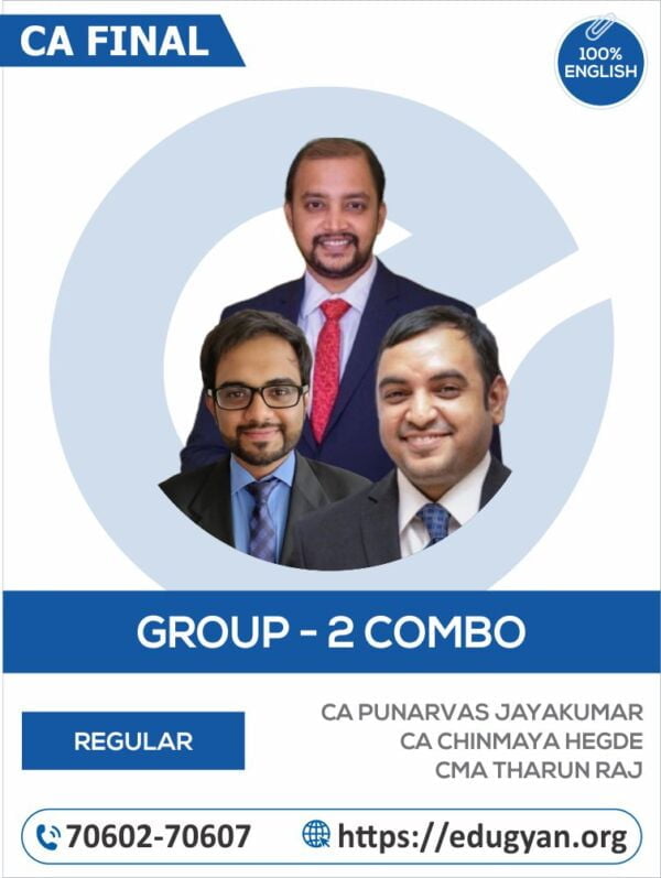 CA Final Group-II Regular Combo By CA Punarvas Jayakumar, CA Chinmaya Hegde & CMA Tharun Raj (English) (New Syllabus)