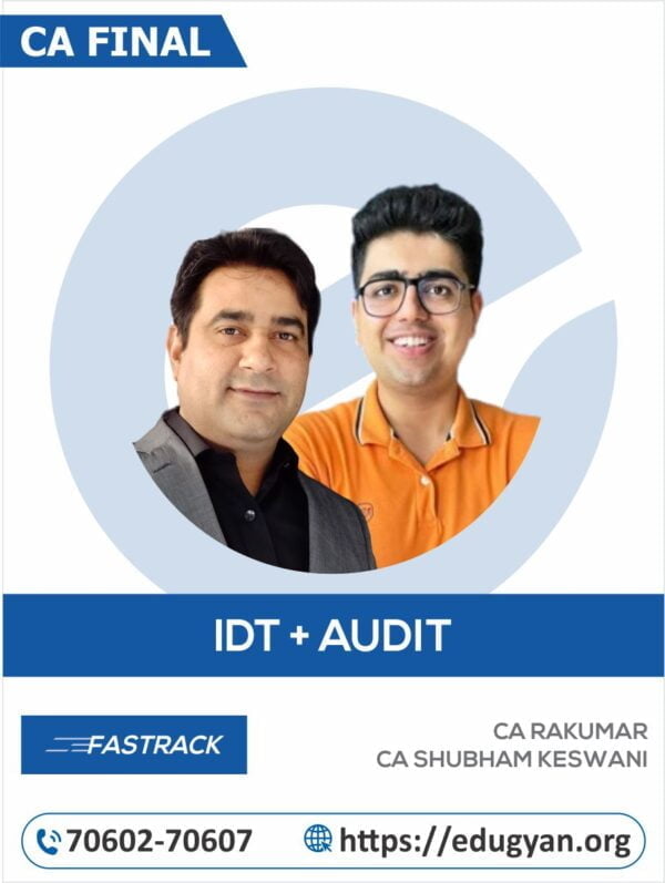 CA Final IDT & Audit Fast Track Combo By CA Rajkumar & CA Shubham Keswani (New Syllabus)