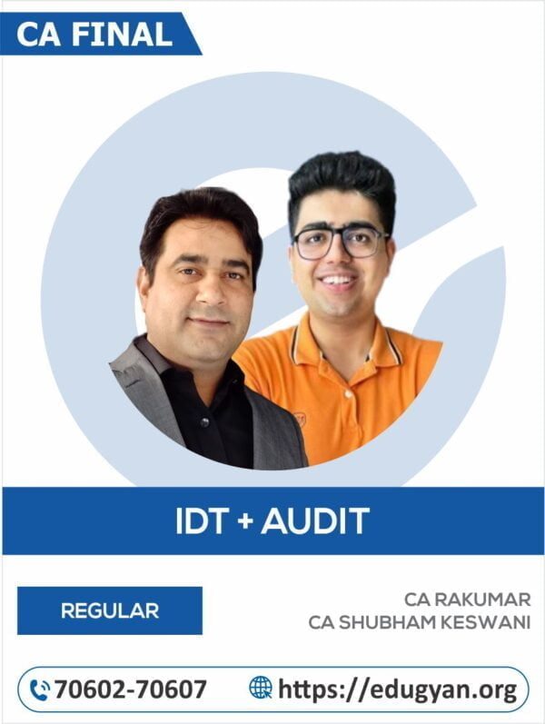 CA Final IDT & Audit Regular Combo By CA Rajkumar & CA Shubham Keswani (New Syllabus)