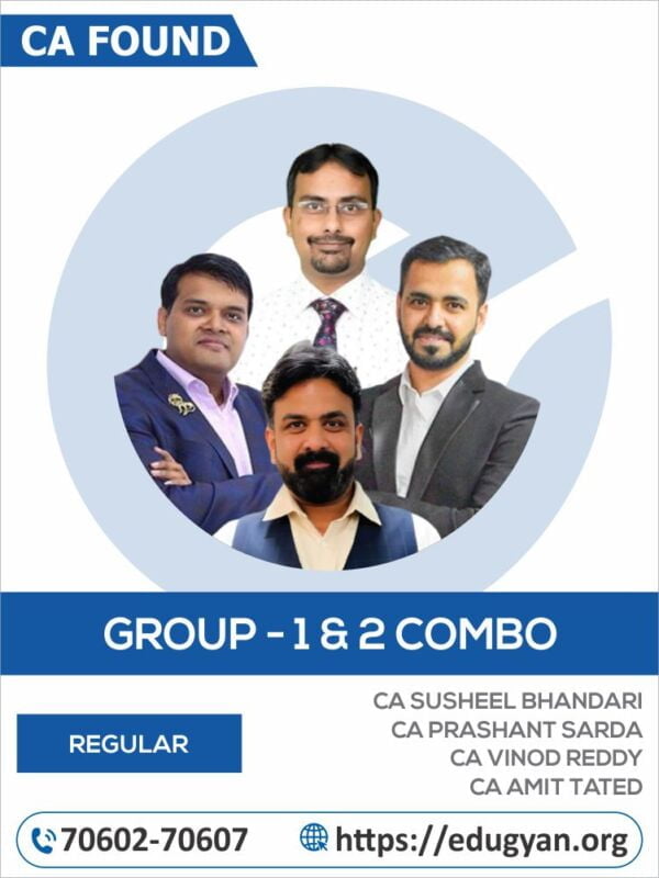 CA Foundation All Subject Combo By CA Susheel Bhandari, CA CMA Prashant Sarda, CA Vinod Reddy & CA CS Amit Tated