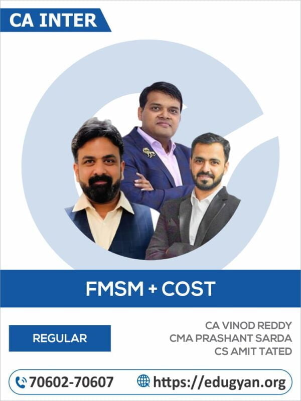 CA Inter FM-SM & Costing Combo By CA Vinod Reddy, CA Prashant Sarda & CS Amit Tated (New Syllabus)