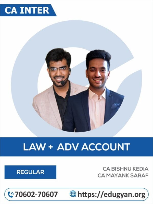 CA Inter Law & Advance Accounting Combo By CA Bishnu Kedia & CA Mayank Saraf (New Syllabus)