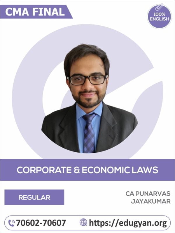 CMA Final Corporate Law & Compliances By CA Punarvas Jayakumar (English) (New Syllabus)