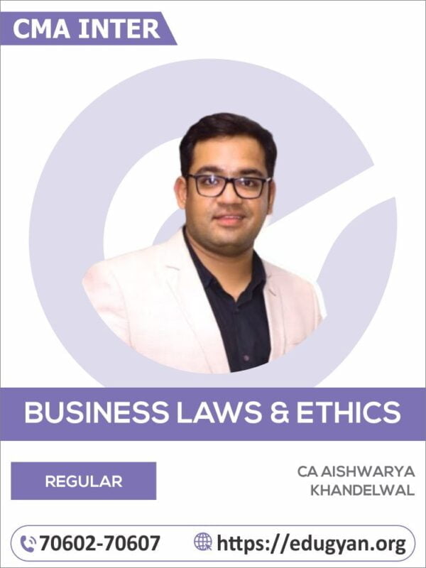 CMA Inter Business Law & Ethics By CA Rishabh Gaur (2022 Syllabus)