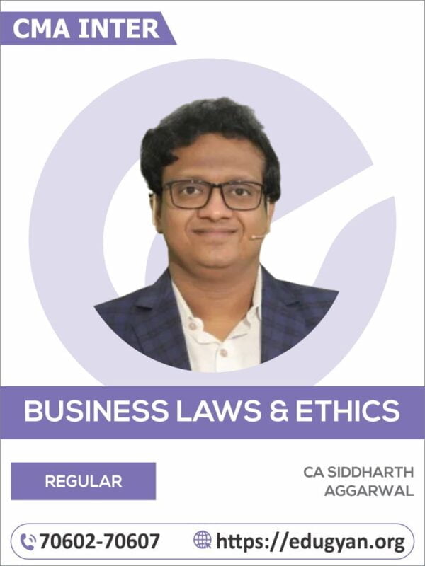 CMA Inter Business Law & Ethics By CA Siddharth Aggarwal (2022 Syllabus)