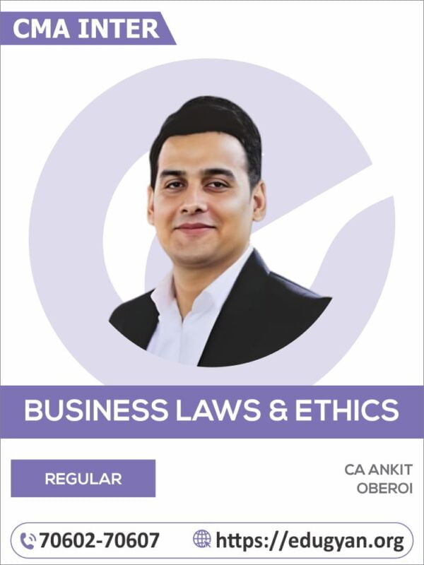 CMA Inter Business Law and Ethics By CA Ankit Oberoi (2022 Syllabus)