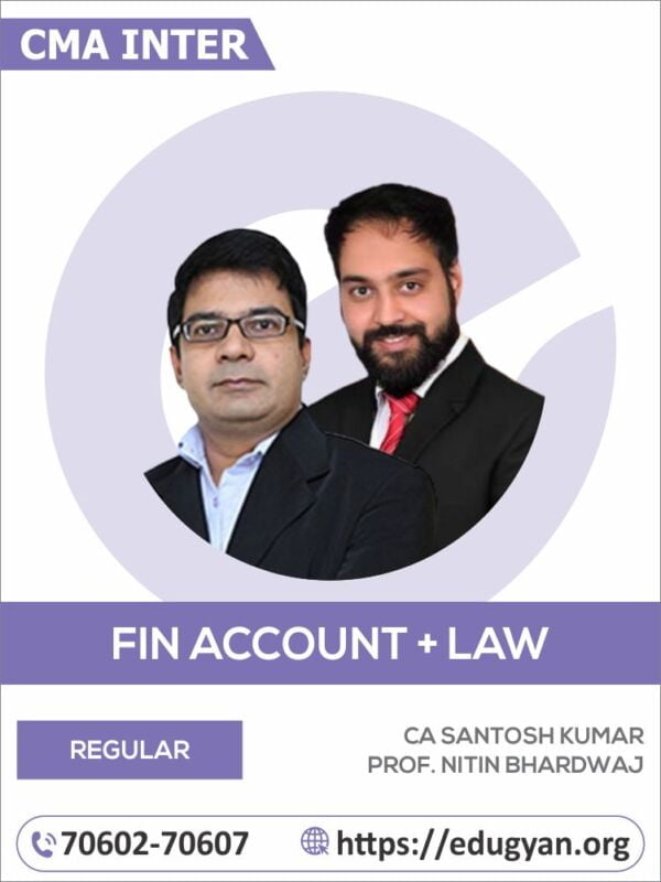 CMA Inter Financial Accounting & Law Combo By CA Santosh Kumar & Prof Nitin Bhardwaj (2022 Syllabus)