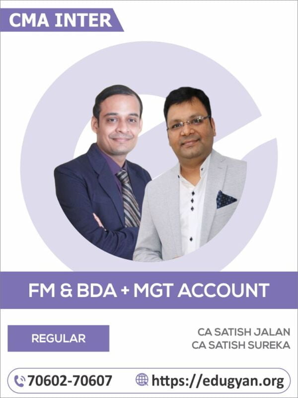 CMA Inter Group- II Financial Management & Data Analytics, Management Account Combo By CA Satish Jalan & CA Satish Sureka