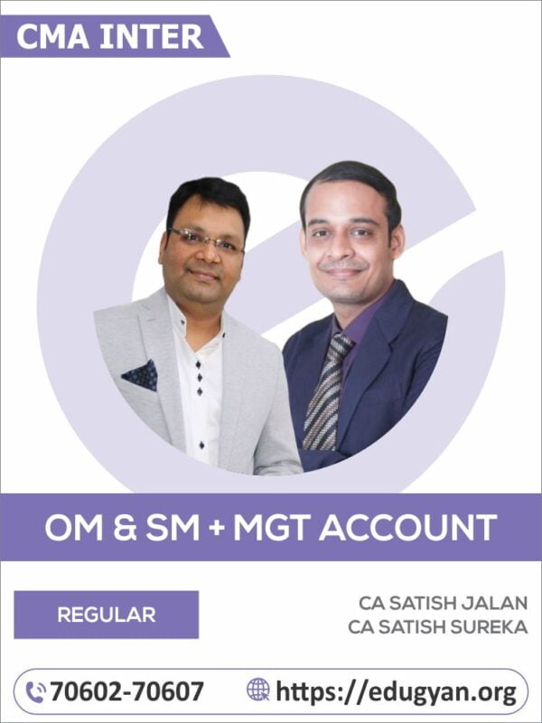 CMA Inter OM-SM & Management Account Combo By CA Satish Jalan & CA Satish Sureka (2022 Syllabus)