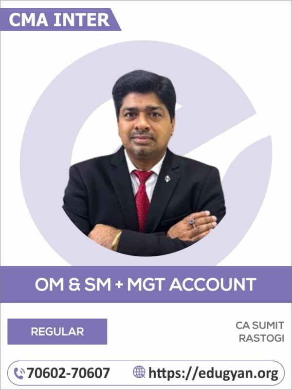 CMA Inter OM-SM & Management Accounting Combo By CMA Sumit Rastogi