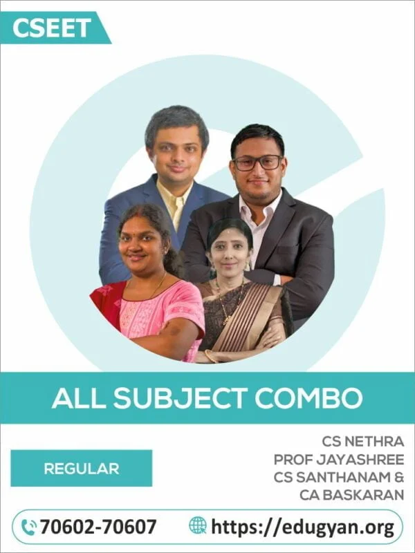 CS EET All Subject Combo By CS Nethra, Prof Jayashree, CS Santhanam & CA Baskaran