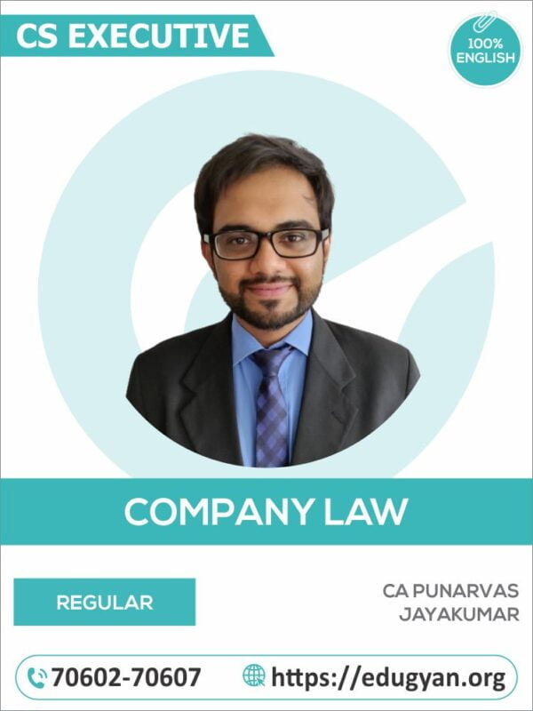 CS Executive Company Law By CA Punarvas Jayakumar (English) (2022 Syllabus)