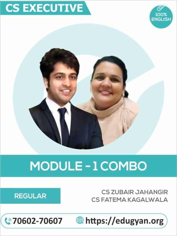 CS Executive Company Law, JIGL,CAFM & SBIL Module - I (English) By CS Zubair Jahangir & CS Fatema Kagalwala (2022 Syllabus)