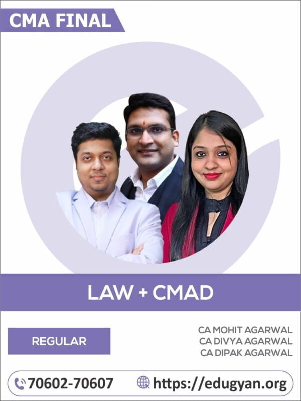 CMA Final Law & CMAD Combo By CA Mohit Agarwal, CA Divya Agarwal & Dipak Agarwal