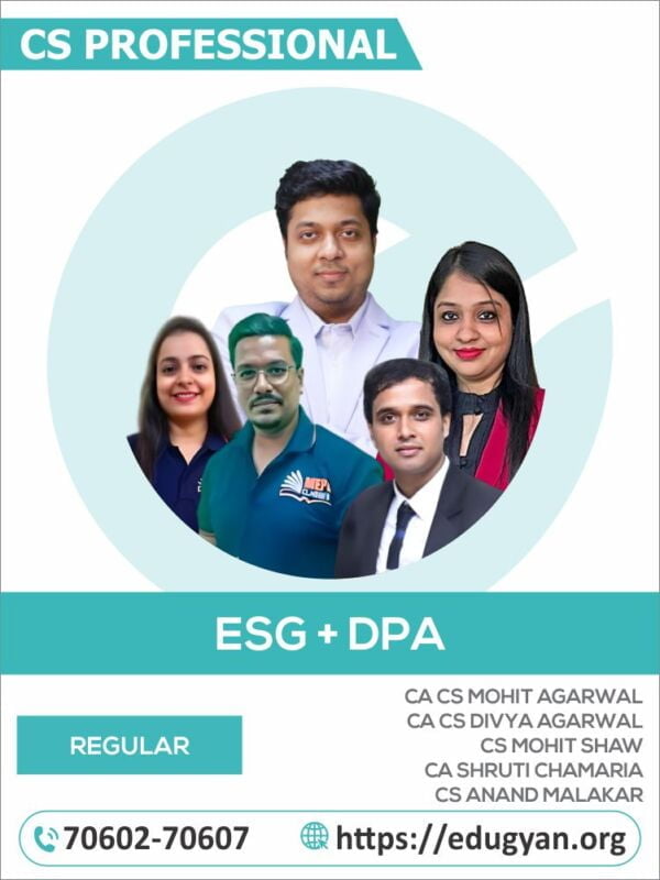 CS Professional Module- I Evironmental, Social, Goverance- Principle And Practise & Drafting, Pleading & Appearance Combo By CA Mohit Agarwal, CA Divya Agarwal, CS Mohit Shaw, CA Shruti Chamaria & CS Anand Malakar (2022 Syllabus)