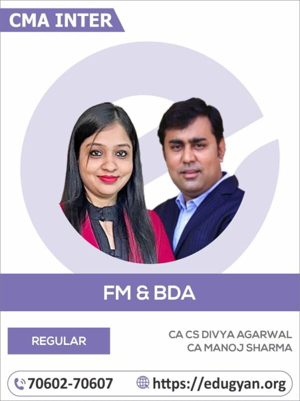 CMA Inter Financial Management & Business Data Analytics By CA Manoj Sharma & CA CS Divya Agarwal