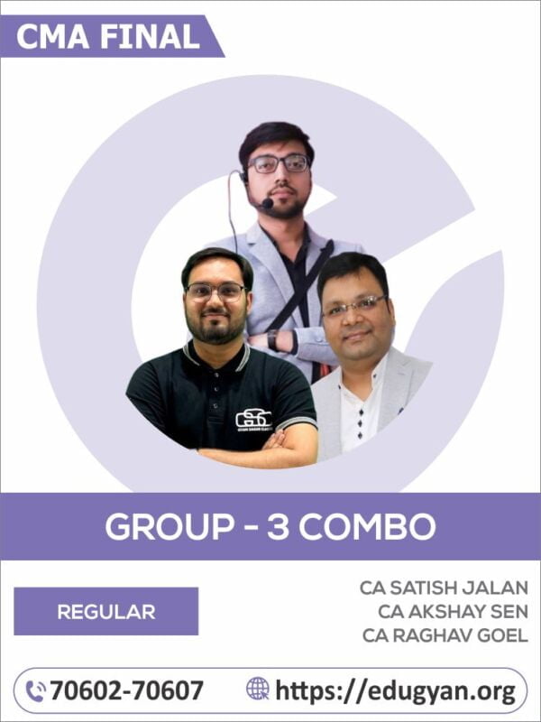 CMA Final Group-3 Full Course Combo By Concept Online Classes (CA Satish Jalan , CMA Akshay Sen & CA Raghav Goel) (2022 Syllabus)