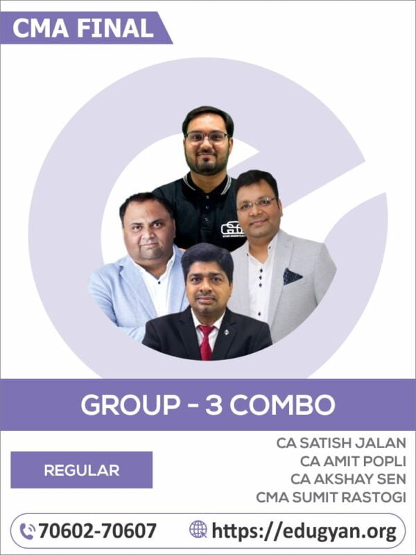 CMA Final Group-3 All Subject Combo By Concept Online Classes (CA Satish Jalan , CMA Sumit Rastogi , CA Amit Popli & CMA Akshay Sen) (2022 Syllabus)