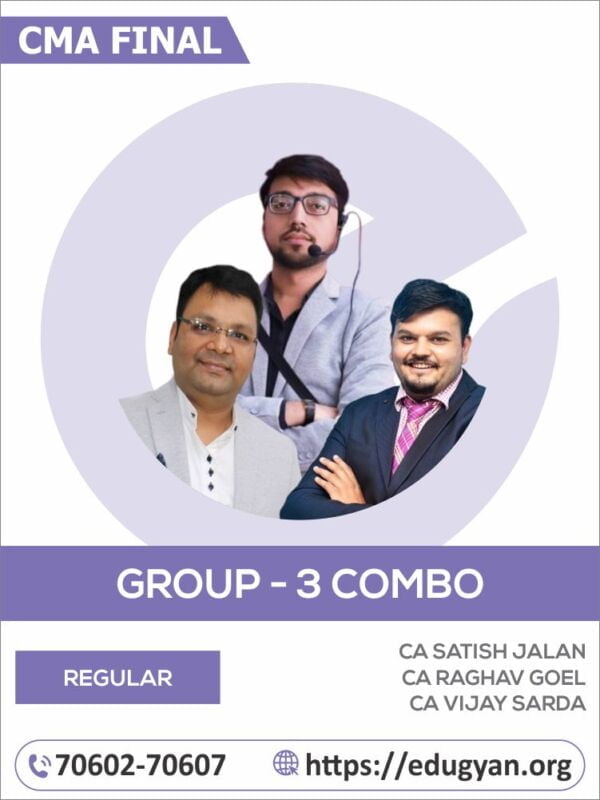 CMA Final Group-3 Full Course Combo By Concept Online Classes (CA Raghav Goel , CA Satish Jalan & CA Vijay Sarda) (2022 Syllabus)