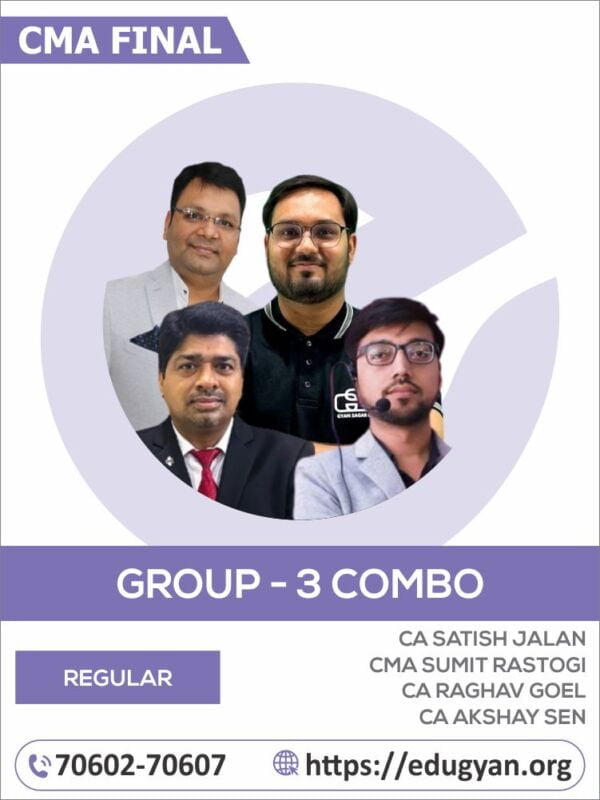 CMA Final Group-3 Full Course Combo By Concept Online Classes ( CMA Sumit Rastogi , CA Satish Jalan , CMA Akshay Sen & CA Raghav Goel (2022 Syllabus)