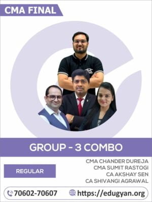 CMA Final Group-3 All Subject Combo By Concept Online Classes (CMA Chander Dureja, CMA Sumit Rastogi, CA Shivangi Agrawal & CA Akshay Sen) (2022 Syllabus)