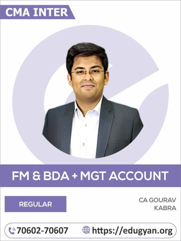 CMA Inter FM & BDA+Management Accounting Combo By CA Gourav Kabra (New Syllabus)