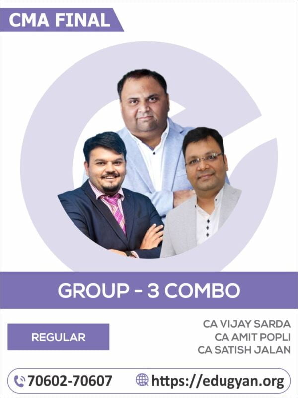 CMA Final Group-3 Full Course Combo By Concept Online Classes (CA Amit Popli, CA Satish Jalan & CA Vijay Sarda) (2022 Syllabus)