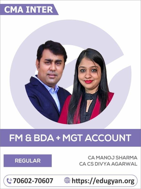 CMA Inter Financial Management And Business Data Analytics & Management Accounting Combo By CA Manoj Sharma & CA CS Divya Agarwal (New Syllabus)